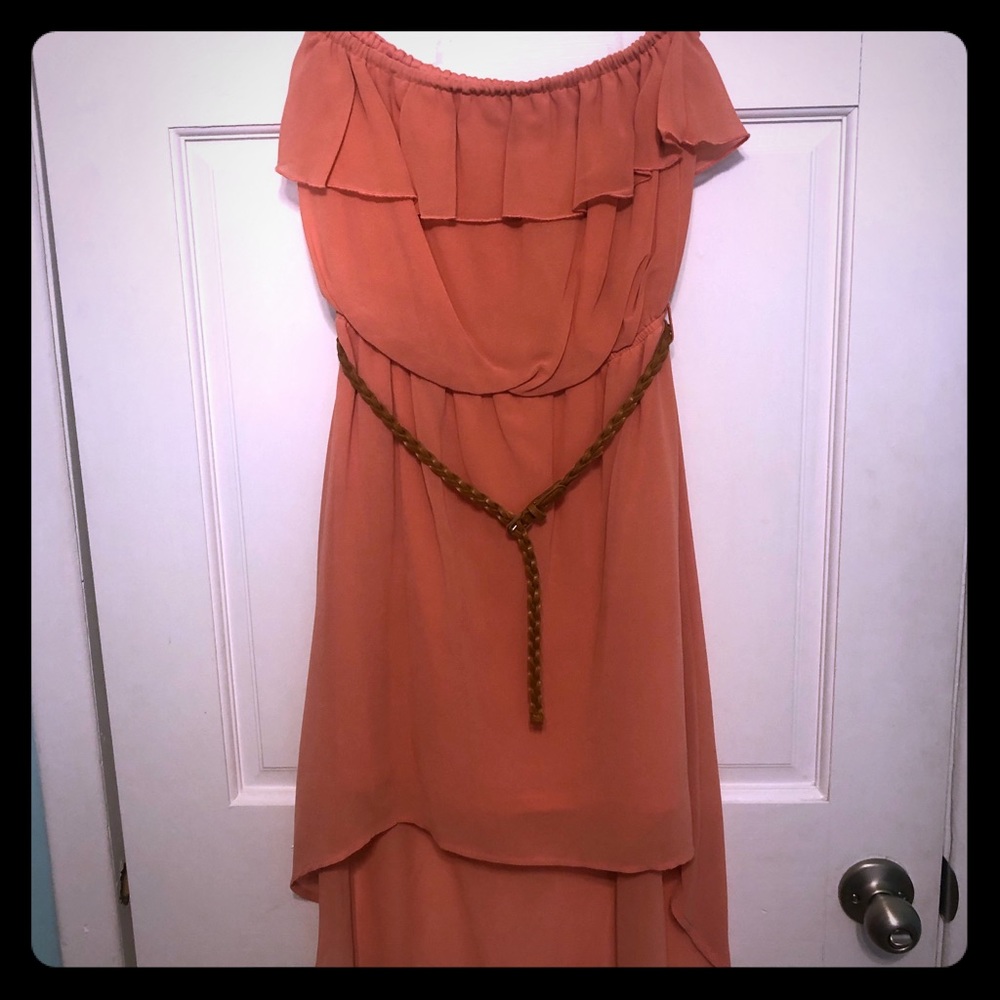 Strapless hi-lo dress
